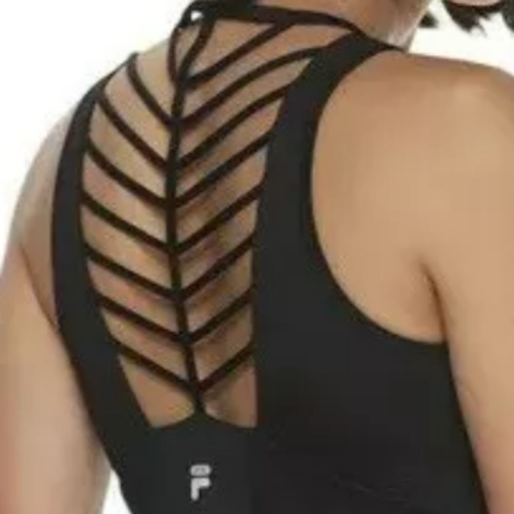 FILA Sport Women's Strappy Tank Built-in Bra XS Blk - Picture 4 of 7